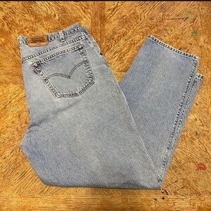 Vintage Levis 545 Jeans Mens 42x32 Loose Fit Brown Tab Light Wash Made In USA
